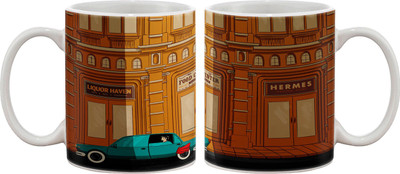 Artifa Car Parked On Roadside Porcelain, Ceramic Mug 350 ml