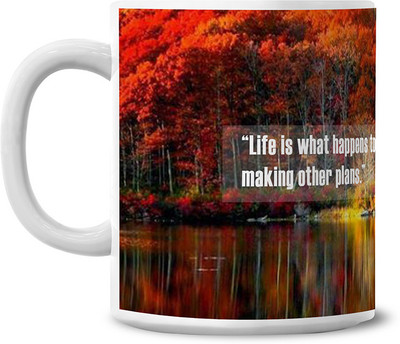 50% OFF on Lovely Collection Life Qoute Scenery Ceramic Mug
