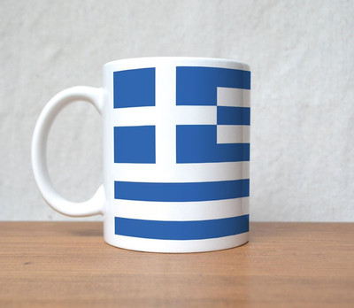 50% OFF on StyBuzz Greece National Flag Porcelain Mug 300 ml