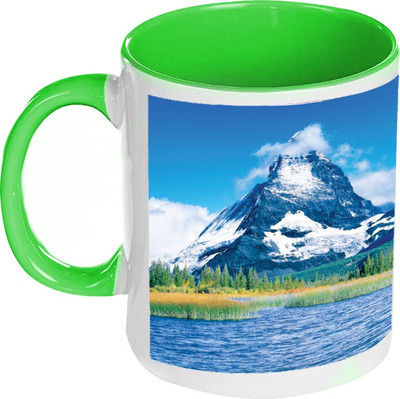 58% OFF on AMY Moutain Scene Heaven Inside Green Coffee Ceramic Mug 325 ml