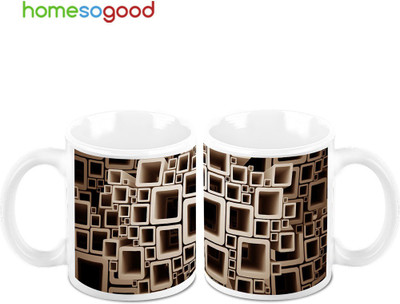 45% OFF on HomeSoGood Arrangement Of Blocks Ceramic Mug 325 ml, Pack of 2 45% OFF on HomeSoGood Arrangement Of Blocks Ceramic Mug 325 ml, Pack of 2