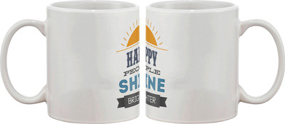 Artifa Happy People Shine Brighter Porcelain, Ceramic Mug 350 ml
