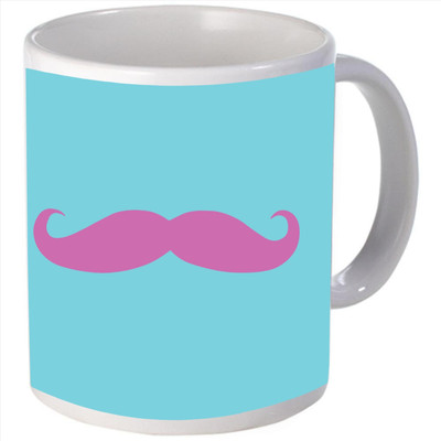 Snoogg Moustache Print Ceramic Mug Snoogg Moustache Print Ceramic Mug