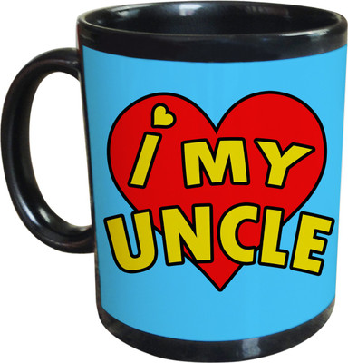 55% OFF on SajawatHomes Gifts For Uncle Black Coffee Ceramic Mug 350 ml