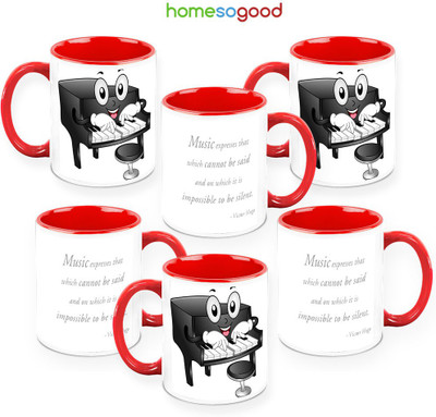 41% OFF on HomeSoGood Music Expresses Feelings Pack Of 6 Ceramic Mug 325 ml, Pack of 6 41% OFF on HomeSoGood Music Expresses Feelings Pack Of 6 Ceramic Mug 325 ml, Pack of 6