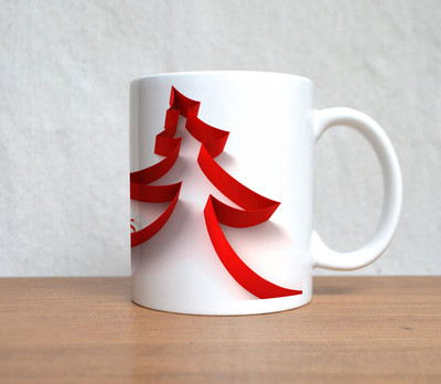 60% OFF on StyBuzz Paper Art Tree Merry Christmas Ceramic Mug 300 ml