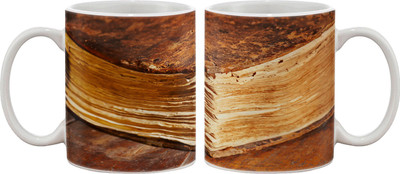 15% OFF on Artifa Old Book Porcelain, Ceramic Mug 350 ml