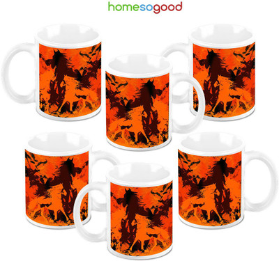 49% OFF on HomeSoGood Group Of Horses Ceramic Mug 325 ml, Pack of 6 49% OFF on HomeSoGood Group Of Horses Ceramic Mug 325 ml, Pack of 6