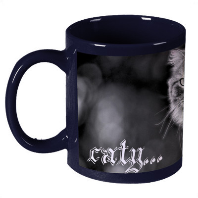 56% OFF on Amy Cat Wild Animal Dark Blue Ceramic Mug 330 ml