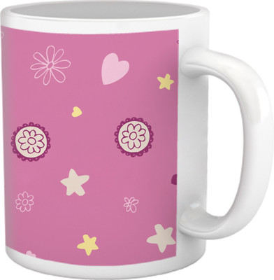 60% OFF on Tiedribbons Love Whisper_Geometric Multicolor_Light Hearts Pattern Ceramic Mug 325 ml