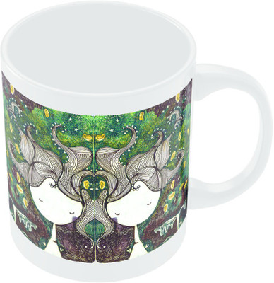 29% OFF on PosterGuy The Dreamer Girl Illustration Ceramic Mug 280 ml