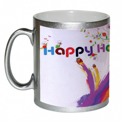 55% OFF on AMY Colorful Nature Art Happy Holi Ceramic Mug 325 ml