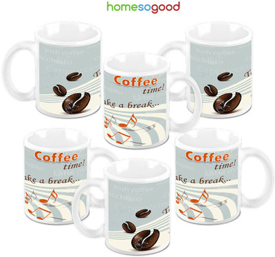 49% OFF on Homesogood Its Coffee Time Pack Of 6 Ceramic Mug 325 ml, Pack of 6 49% OFF on Homesogood Its Coffee Time Pack Of 6 Ceramic Mug 325 ml, Pack of 6