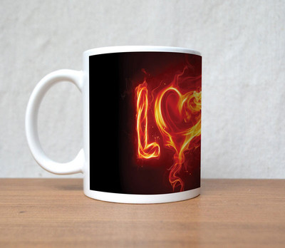 60% OFF on StyBuzz love fire abstract art valentine Porcelain Mug 300 ml