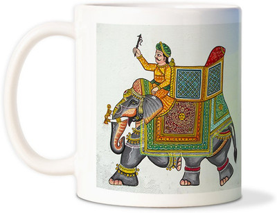 87% OFF on AMY Rajasthan Elephant Pretty Decorated Ceramic Mug