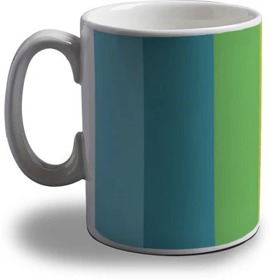15% OFF on Artifa Colorful Vertical Bands Porcelain, Ceramic Mug 350 ml