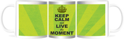 50% OFF on Refeel Gifts Keep Calm & Live The Moment Ceramic Mug 325 ml