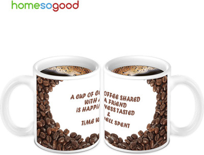 45% OFF on HomeSoGood Friend Coffee Nut Printed 2 Mugs Ceramic Mug 280 ml, Pack of 2 45% OFF on HomeSoGood Friend Coffee Nut Printed 2 Mugs Ceramic Mug 280 ml, Pack of 2