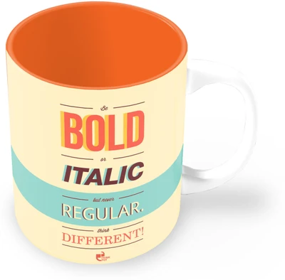 25% OFF on Thinkpot Be Bold Or Italic But Never Regular Ceramic Mug 325 ml 25% OFF on Thinkpot Be Bold Or Italic But Never Regular Ceramic Mug 325 ml