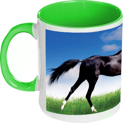 58% OFF on AMY Horse Run Inside Green Coffee Ceramic Mug