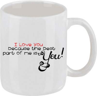 16% OFF on Ellicon 37 I Lv U Because Part Of Me Is U Ceramic Mug