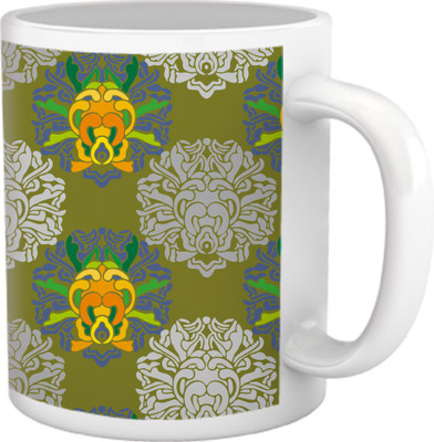 50% OFF on Tiedribbons High Tea_Geometric Toned_Flee Floral Pattern Ceramic Mug 325 ml