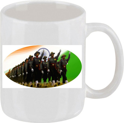 28% OFF on Ellicon E167 The Indian Army Ceramic Mug 325 ml