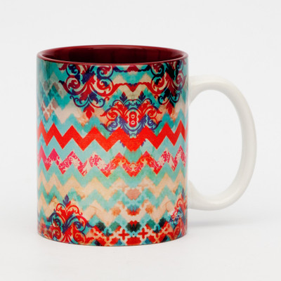 India Circus Colorful Streamer Ceramic Mug