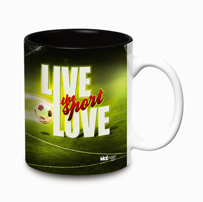 15% OFF on Hot Muggs Live The Sport Soccer - Shatter Ceramic Mug 350 ml