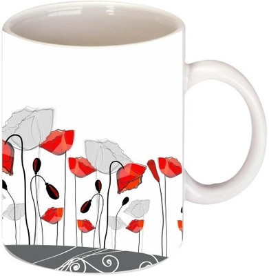 45% OFF on Printland Red Flowers Coffee Ceramic Mug 350 ml 45% OFF on Printland Red Flowers Coffee Ceramic Mug 350 ml