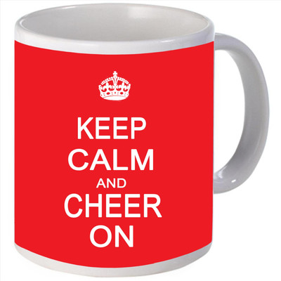 Snoogg Keep calm andheer on Porcelain Bone China Coffee Ceramic Mug