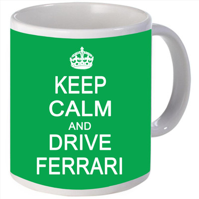 Snoogg Keep calm and drive ferrari Porcelain Bone China Coffee L Ceramic Mug