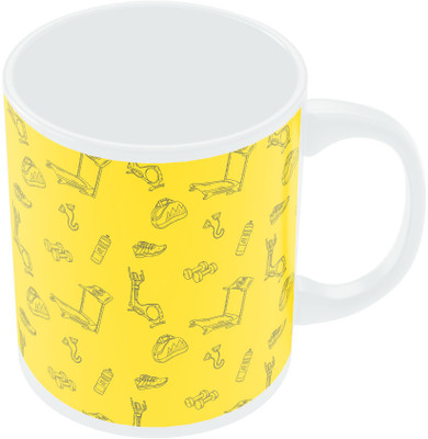 7% OFF on PosterGuy Graphic Yellow Workout Ceramic Mug 300 ml 7% OFF on PosterGuy Graphic Yellow Workout Ceramic Mug 300 ml