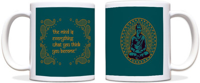 60% OFF on ShopMantra Buddha The Mind Is Everything Quote Black Ceramic Mug 300 ml