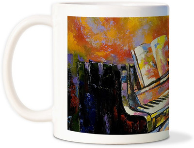 87% OFF on AMY Piano Music Lady Artist Ceramic Mug