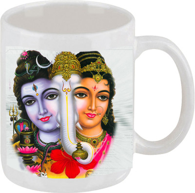 28% OFF on Ellicon D49 Lord Ganesh Ceramic Mug 325 ml