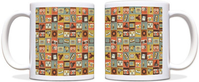 54% OFF on ShopMantra Music Icons Pattern Black Ceramic Mug 300 ml