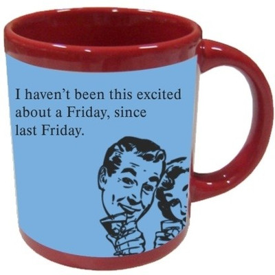 46% OFF on Printland Friday Fun Coffee Ceramic Mug 350 ml