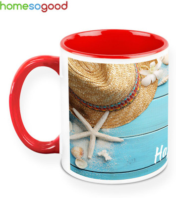 33% OFF on HomeSoGood A Sea Side Morning Ceramic Mug 325 ml