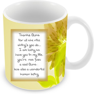 10% OFF on Everyday Gifts Thanks Aunt Ceramic Mug 325 ml