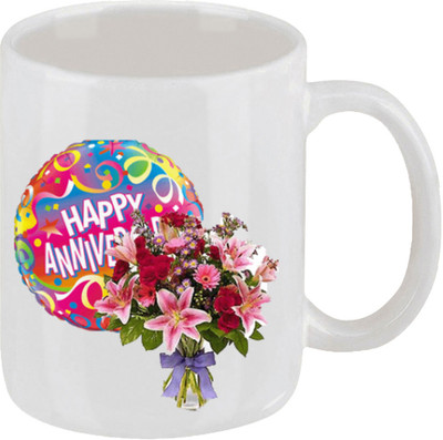 16% OFF on Ellicon 58 Happy Anniversay Ceramic Mug