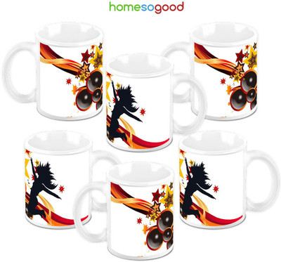 49% OFF on Homesogood Let The Music Play Pack Of 6 Ceramic Mug 325 ml, Pack of 6 49% OFF on Homesogood Let The Music Play Pack Of 6 Ceramic Mug 325 ml, Pack of 6