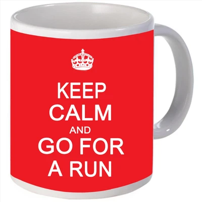 Snoogg Keep calm and go for a run Porcelain Bone China Coffee Ceramic Mug