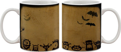 Artifa Brown Cartoon Characters Porcelain, Ceramic Mug 350 ml