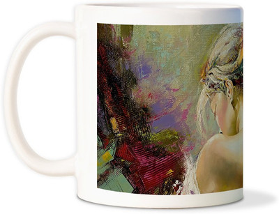 87% OFF on AMY Beauty Lady Painting Ceramic Mug
