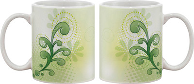15% OFF on Artifa Green Swirls Porcelain, Ceramic Mug 350 ml 15% OFF on Artifa Green Swirls Porcelain, Ceramic Mug 350 ml