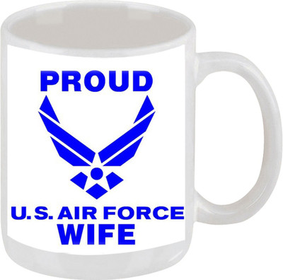 28% OFF on Ellicon E153 Proud Air Force Wife Ceramic Mug 325 ml