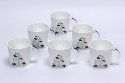 Clay Craft Juri 338-Sline Bone China Mug 170 ml, Pack of 6