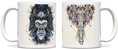 60% OFF on ShopMantra Techno Animal Black Ceramic Mug 300 ml