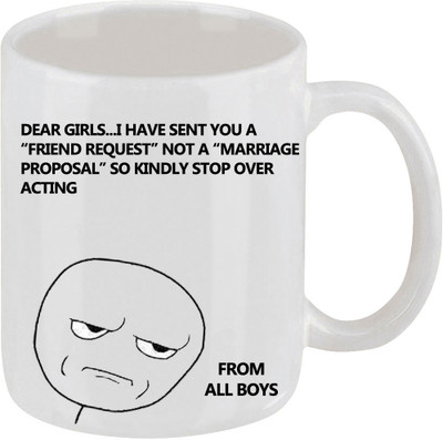 16% OFF on Ellicon Dear Girl I Have Sent You Friend Request Funny Ceramic Mug